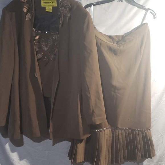 psalms civ Other - Brown 3pc skirt suit with detachable piece psalms civ Other - Brown 3pc skirt suit with detachable piece